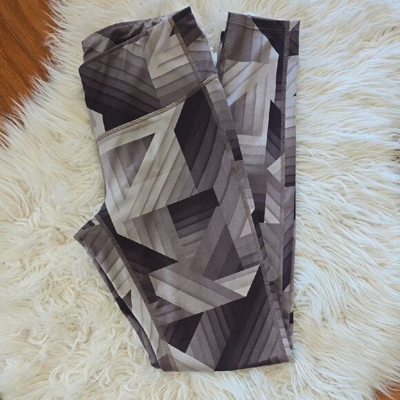 Athleta Geometric Print Leggings - Brown and Cream - Picture 1 of 4